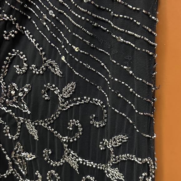 Pisarro Nights Beaded Mesh Column Gown Dress Size 18 - Picture 10 of 11